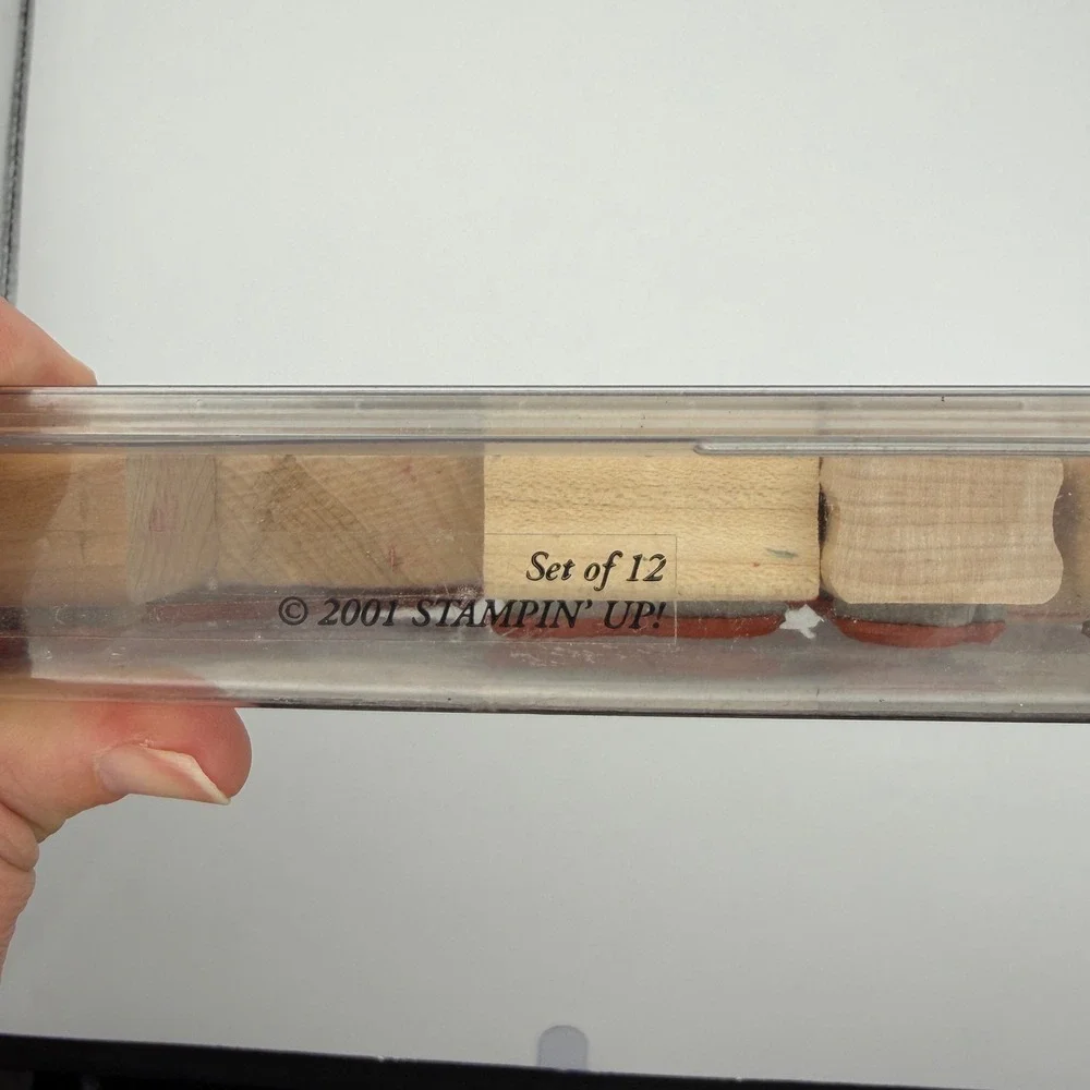 Stampin Up‎ Sketch It 2001 Wood Rubber Stamp Set Heart Floral Sentiments 11pc